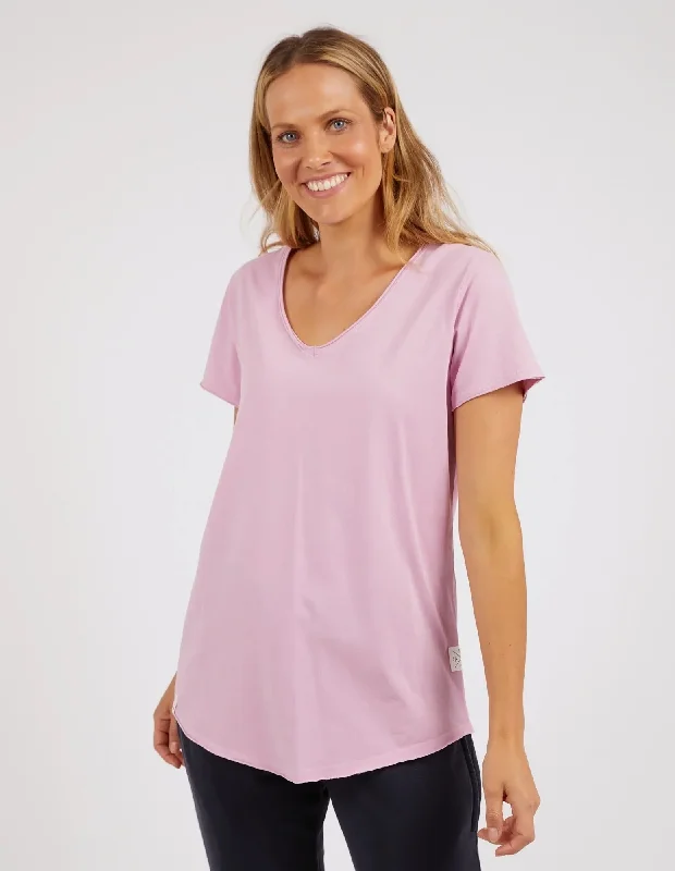 Women's Blouse with Square NeckFundamental Vee Tee - Peony - Elm Lifestyle