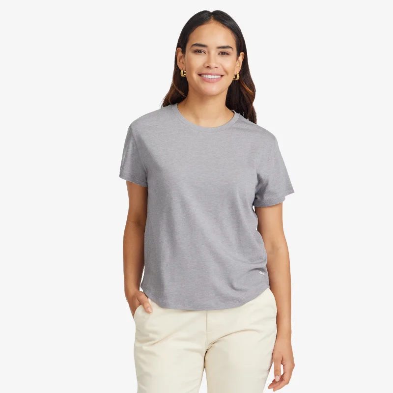 Women's Blouse with PocketsWomen's Soft Merino Tee - Medium Grey