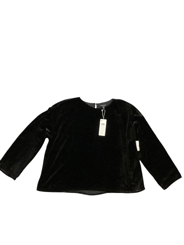 Women's Blouse with Shawl CollarBlouse Long Sleeve By Eileen Fisher In Black, Size: L