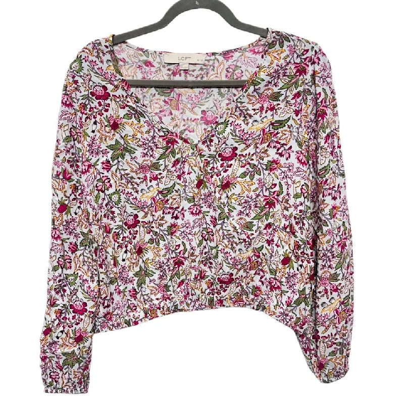 Women's Blouse for SchoolBlouse Long Sleeve By Loft In Floral Print, Size: Xsp