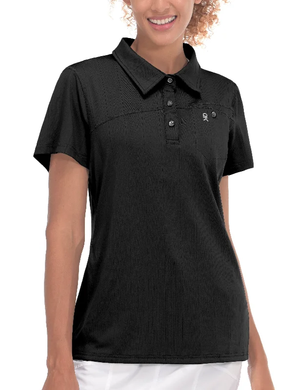 Women's Blouse with Mandarin CollarWomen's Ultra-Elastic Quick Dry Polo Golf T-Shirts