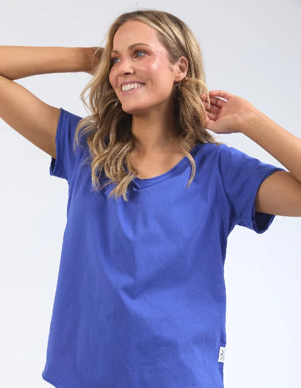 Women's Blouse with TasselsElm Pima Vee Tee Royal Blue