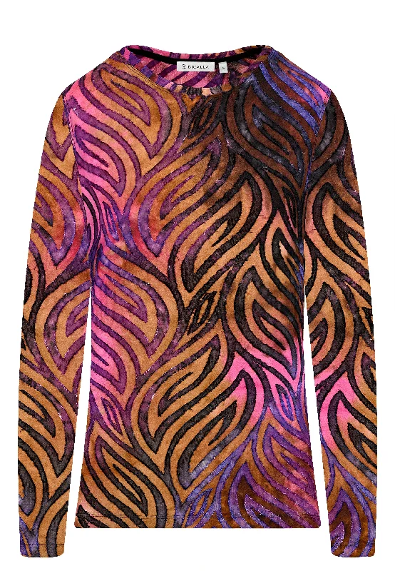 Women's Blouse with PatchesTie Dye Animal Print Top