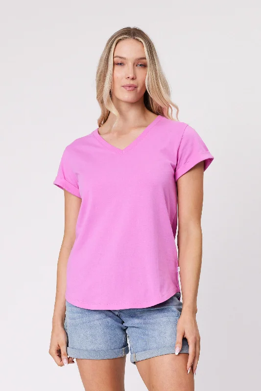 Women's Blouse with Sweetheart CollarShine On Essentials V Tee Super Pink