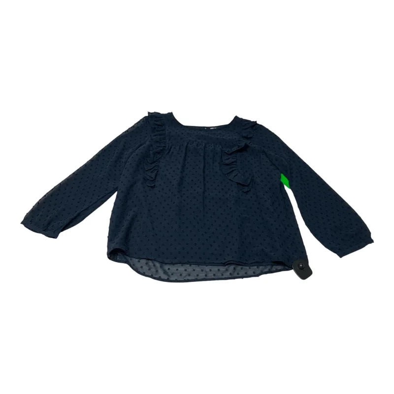 Women's Blouse with RufflesBlouse Long Sleeve By J. Crew In Navy, Size: S