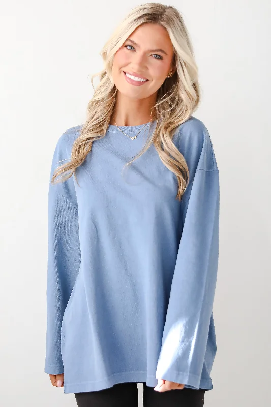 Women's Blouse with High CollarSydney Long Sleeve Tee - DOORBUSTER