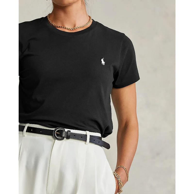 Women's Blouse with Boat NeckPolo Ralph Lauren - Cotton Crewneck Tee - Black