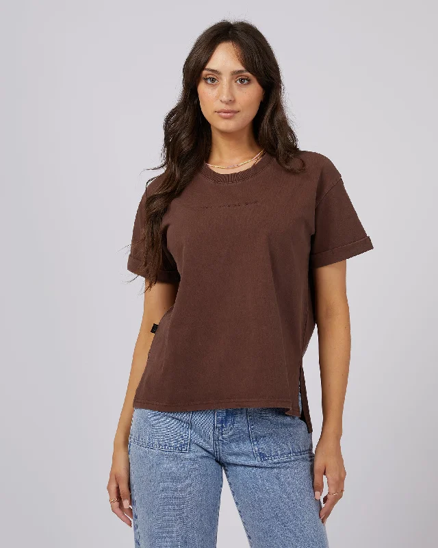 Women's Blouse with Long LengthAll About Eve AAE Washed Tee Brown