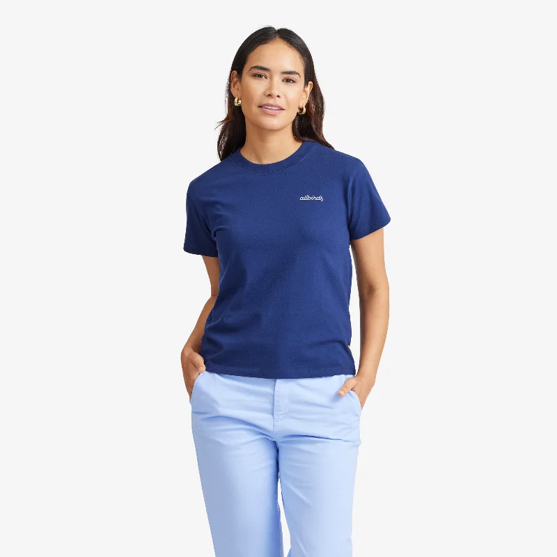 Women's Blouse with ShirringWomen's Organic Cotton Tee - Logo - Deep Navy