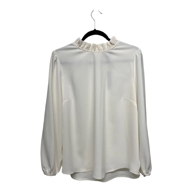 Women's Blouse with Shirt CollarBlouse Long Sleeve By J. Crew In Cream, Size: Xl