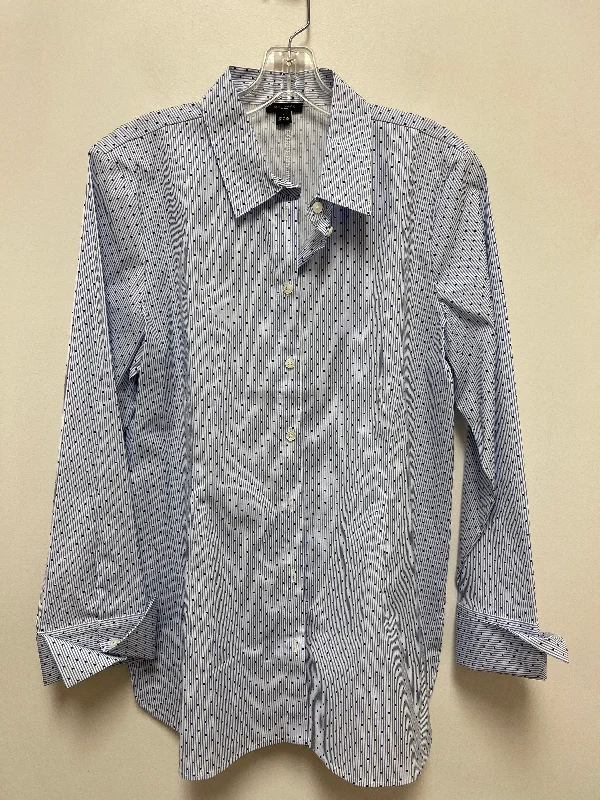 Women's Blouse with SequinsBlouse Long Sleeve By Ann Taylor In Blue, Size: M