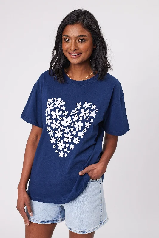 Women's Blouse with RufflesShine On Label Daisy Delights Tee Midnight