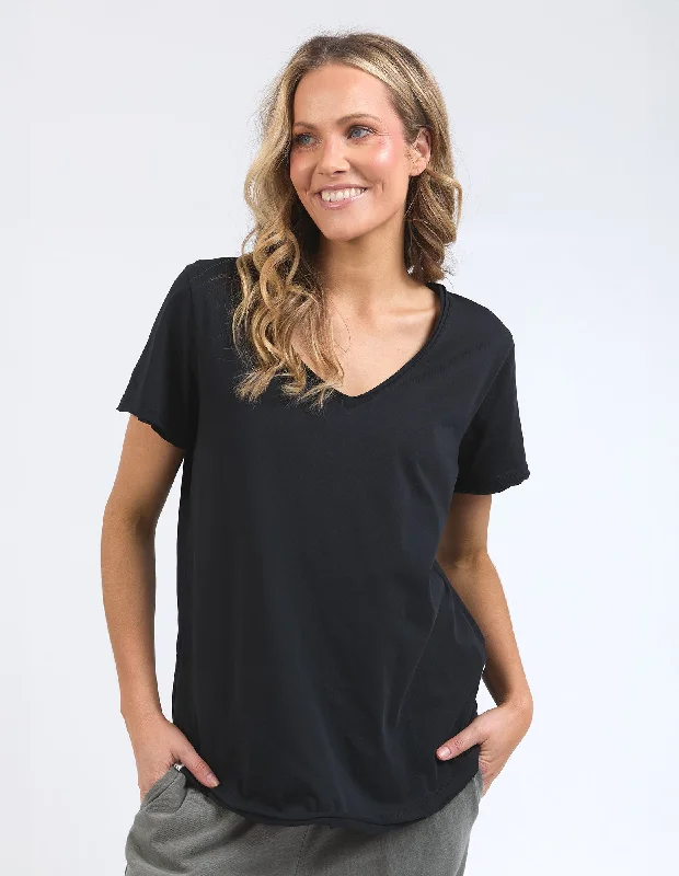 Women's Blouse for PartyElm Pima Vee Tee Black