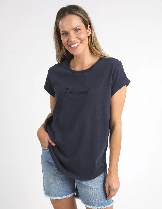 Women's Blouse with Square CollarFoxwood Signature Tee Navy