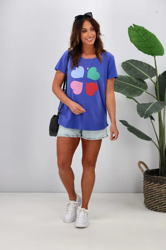 Women's Blouse with Peter Pan CollarElm Love Splash Tee Cobalt Blue