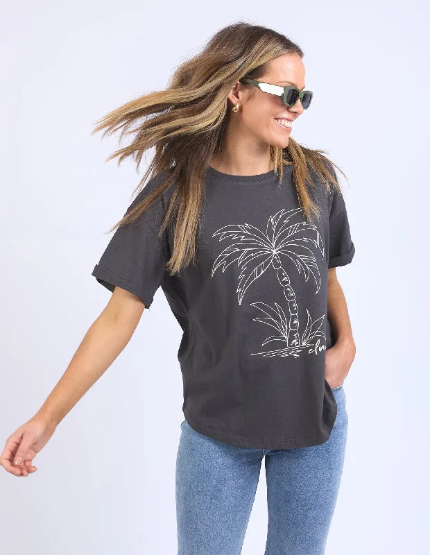 Women's Blouse with Notched CollarElm Easy Breezy Tee Charcoal