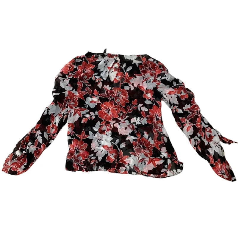 Women's Blouse with FrillsBlouse Long Sleeve By White House Black Market In Floral Print, Size: Xs