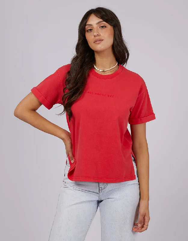 Women's Blouse with SleevelessAll About Eve AAE Washed Tee Red