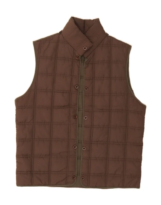 Women's Coats with ButtonsMASSIMO DUTTI Womens Padded Gilet EU 40 Medium Brown Cotton