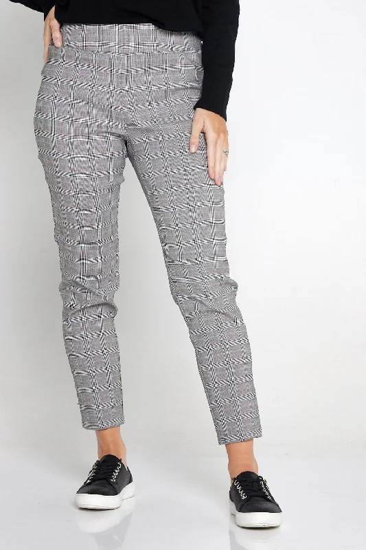 Women's Jodhpurs with Rounded CollarMoira Pants - Grey Check