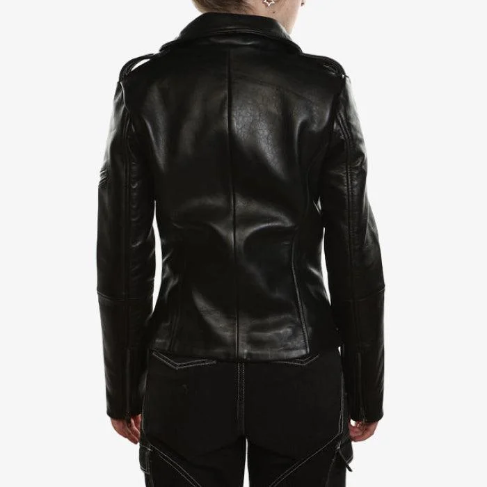 Women's Coats with Fur Trimmed ZipperRebel Ladies Biker Jacket