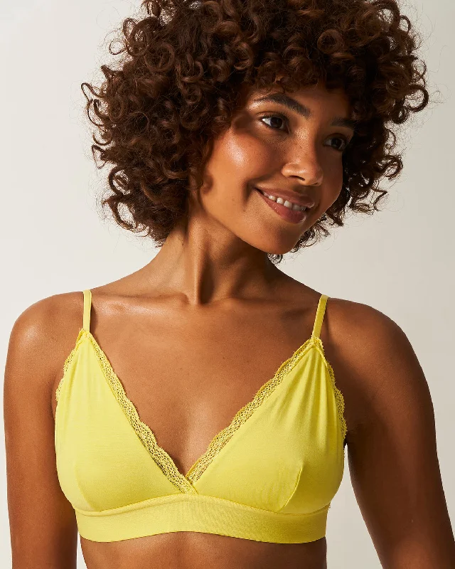 seamless silk lingerie setsLace Bralette - Illuminating Yellow