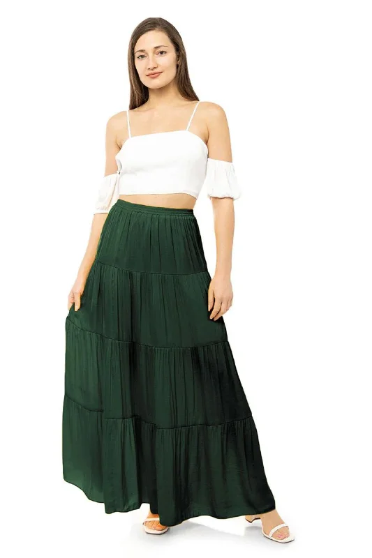 Women's Square Collar DressesWomen's Mesh SkirtsNever Better Tiered Maxi Skirt