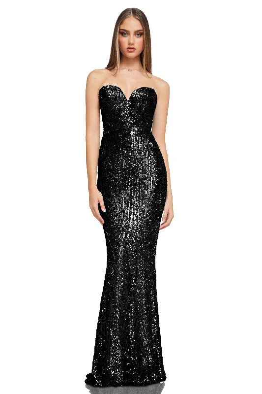 Women's Boat-Neck DressesNookie Lumiere Gown - Black