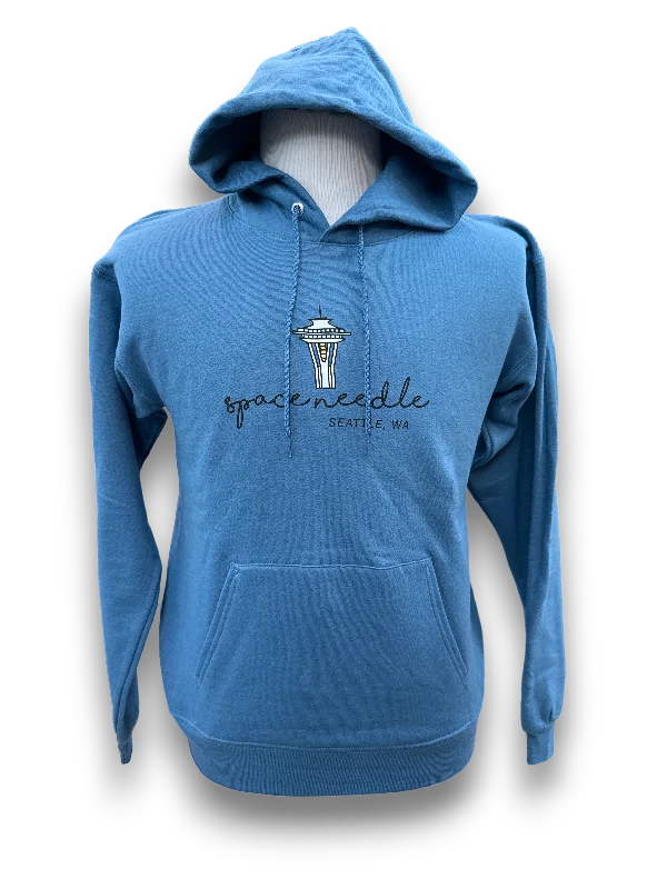 Women's Hooded Sweatshirts with Elastic WaistSpace Needle Stamp Hoodie