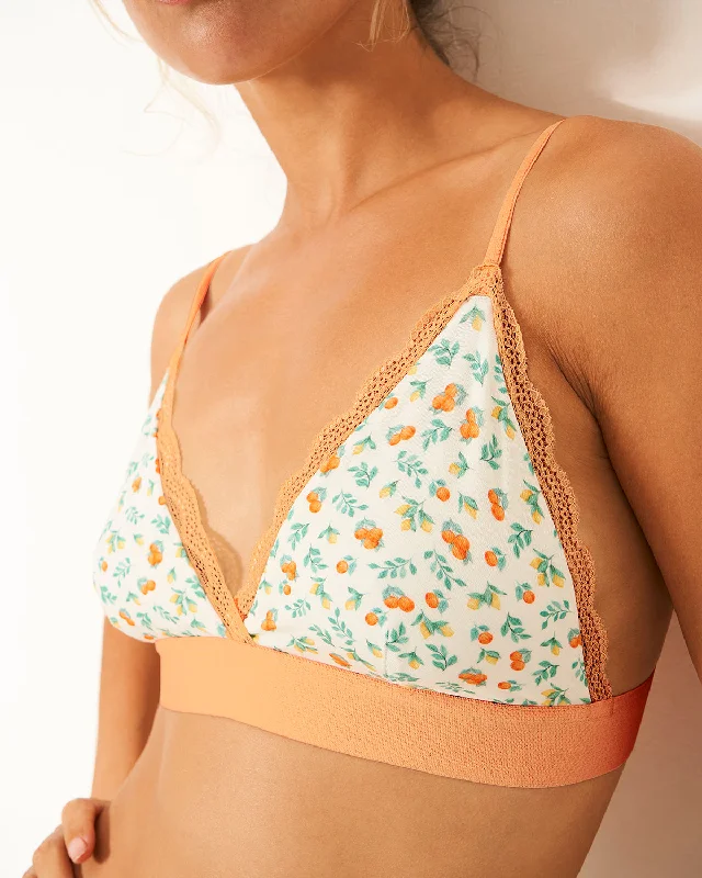 body-hugging shapewear briefsLace Bralette - Orange Trees