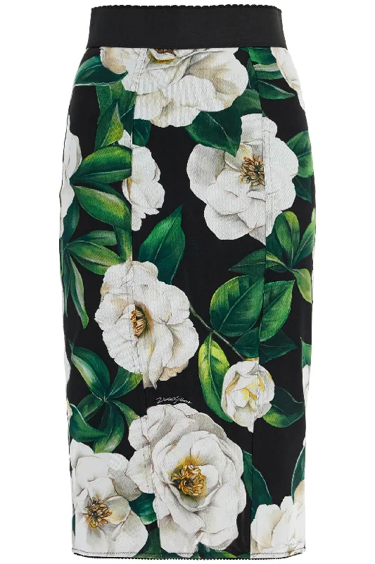 Women's Mandarin Collar DressesWomen's Slim Fit SkirtsDolce & Gabbana Women's  Floral Synthetic Knee-Length Skirt