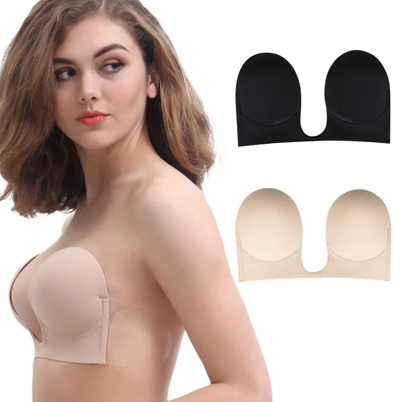 modal fiber high-waisted thongsStrapless Invisible Push Up Bra