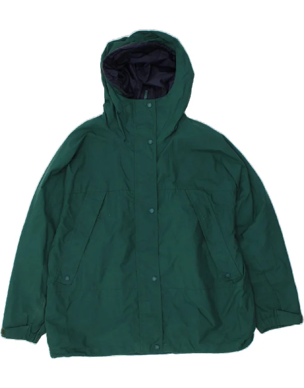 Women's Coats with Fur Trimmed BeltEDDIE BAUER Womens Hooded Windbreaker Jacket UK 16 Large Green Nylon