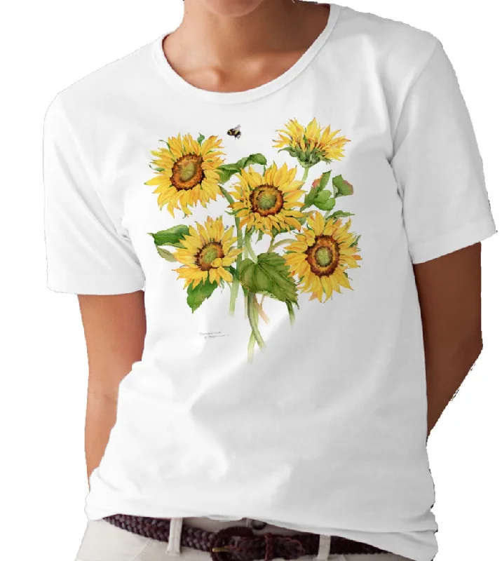 Women's HoodiesSunflowers and Bumblebees T-shirt/tee by Valerie Pfeiffer