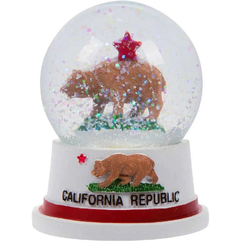 Women's Hooded Sweatshirts with Tweed LiningCalifornia Bear Flag Mini Snow Globe