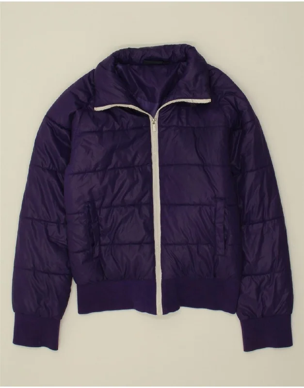 Women's Coats with Fur Trimmed BeltFILA Womens Padded Jacket UK 12 Medium Purple Polyester