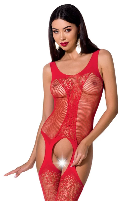 sheer lace lingerie with matching gownsPassion Bodystocking BS072 Red