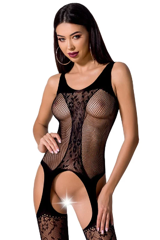 floral lace lingerie with matching robesPassion Bodystocking BS072 Black