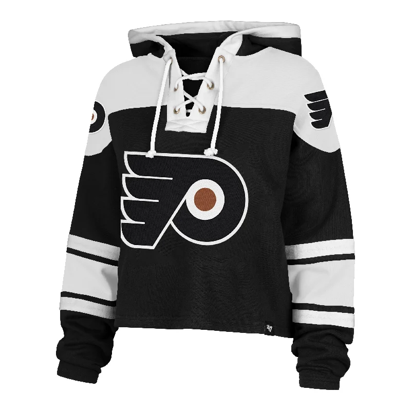 Women's Hooded Sweatshirts with Welt PocketsPHILADELPHIA FLYERS CROPPED SUPERIOR '47 LACER HOOD WOMENS