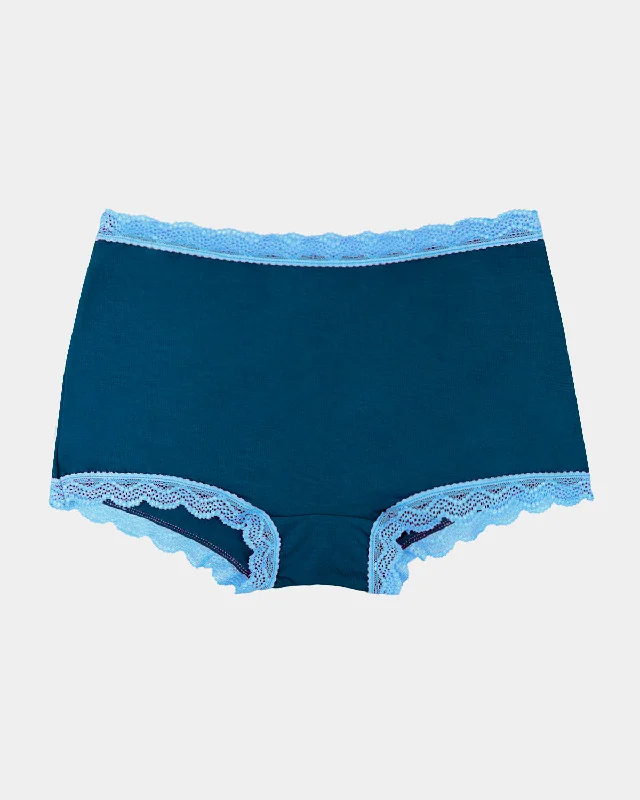 stretch lace high-cut pantiesHipster Brief - Midnight Neon Blue