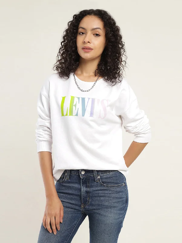 Women's Hooded Sweatshirts with High WaistWomen's Solid White Crew Neck Sweatshirt