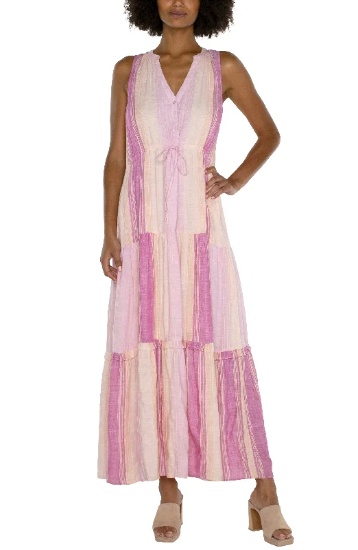 Women's Palazzo PantsSLEEVELESS TIERED MAXI DRESS