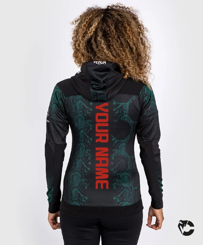 Women's Hooded Sweatshirts with Wool LiningUFC Adrenaline by Venum Personalized Authentic Fight Night Women’s Walkout Hoodie - Emerald Edition - Green/Black