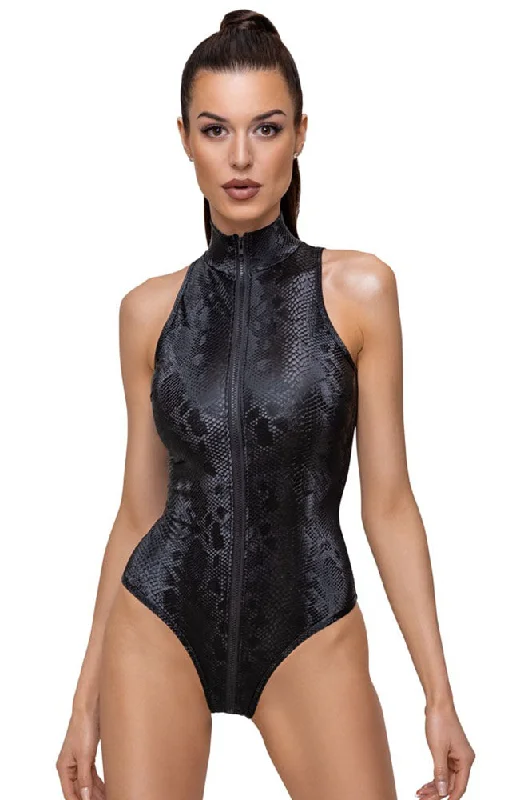 body-hugging shapewear briefsCottelli Party Snakeskin Look Body