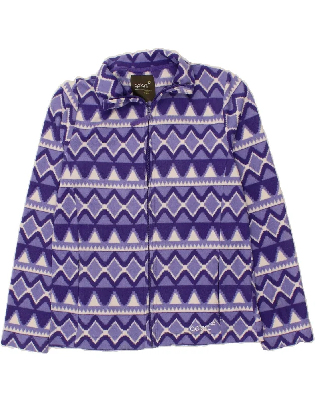 Women's Coats with BeltGELERT Womens Fleece Jacket UK 14 Medium Purple Chevron Polyester