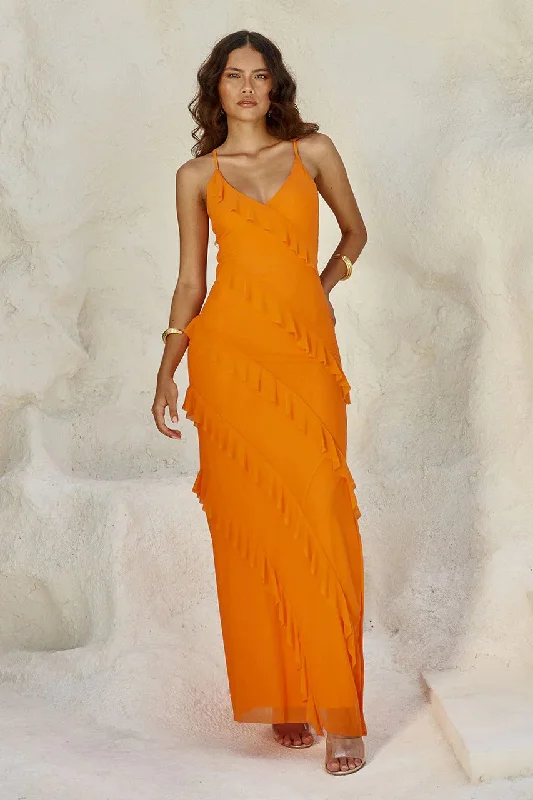 Women's One-Shoulder DressesBeloved Maxi Dress - Orange