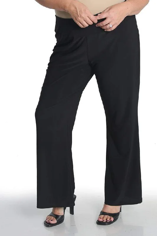 Women's Jodhpurs with ZipperVikki Vi Jersey Black Bootcut Petite Pull-On Pant