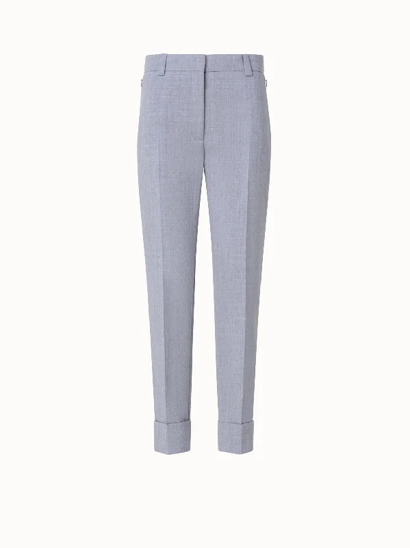 Women's Jodhpurs with Elastic WaistWool Double-Face Cropped Tapered Pants