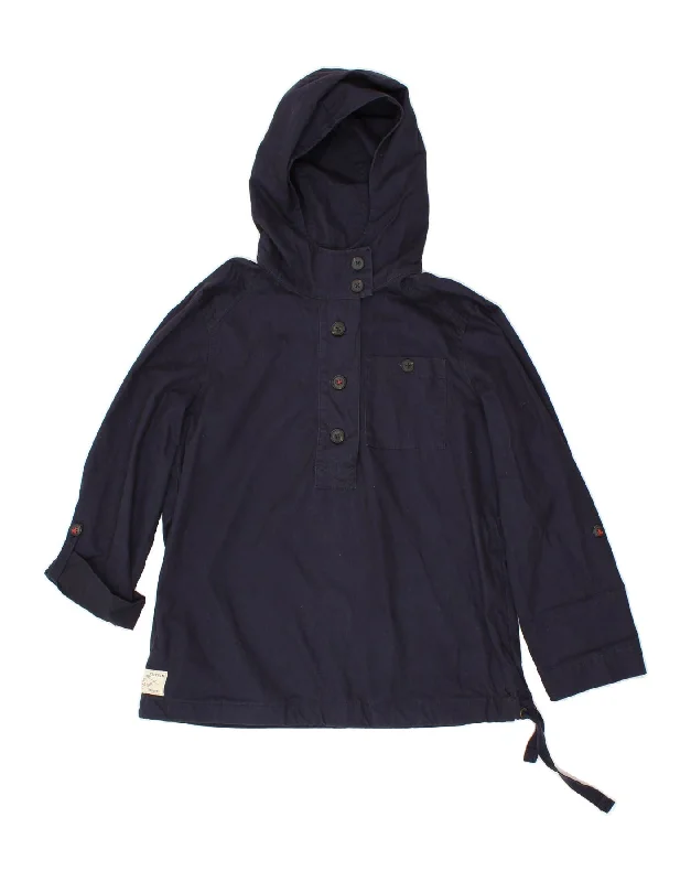 Women's Coats with BeltJOULES Womens Hooded Pullover Jacket UK 10 Small Navy Blue Cotton