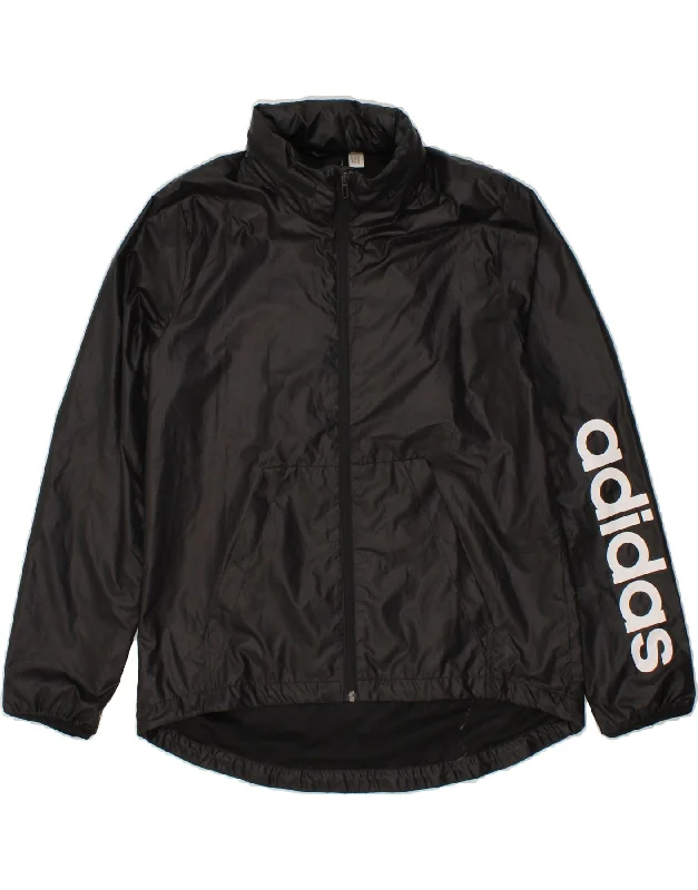 Women's Zip-Up CoatsADIDAS Womens Rain Jacket UK 14 Medium Black